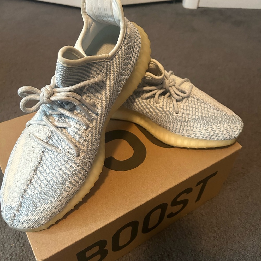 Adidas Yeezy Boost 350 V2 in Light Blue and Cream